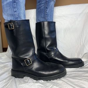 Banana Republic Mid-Calf Leather Boots with Buckle